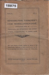 Image of Geneeskundig Tijdschrift voor Nederlands-Indië; Jurnal Kedokteran untuk Hindia Belanda