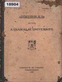 Image of Journal of the Annamalai University; Jurnal Universitas Annamalai