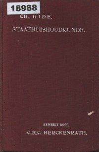 Image of Beknopt Leerboek der Staathuishoudkunde; Buku Teks Ringkas Ekonomi Politik