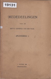 Image of Mededeelingen van de Kirtya Liefrinck-van der Tuuk; Laporan dari Kirtya Liefrinck-van der Tuuk
