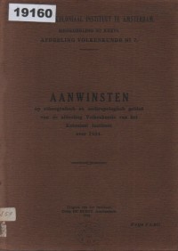 Image of Aanwinsten op ethnografisch en anthropologisch gebied van de afdeling Volkenkunde van het Koloniaal Instituut over 1934; Akuisisi di bidang etnografi dan antropologi dari Departemen Etnologi Institut Kolonial pada tahun 1934