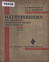 Image of Hauptperioden der Deutschen Literaturgeschichte nebst Lesebuch für höhere Lehranstalten; Periode Utama Sejarah Sastra Jerman beserta Buku Bacaan untuk Sekolah Tinggi
