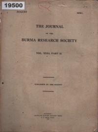 Image of The Journal of the Burma Research Society; Jurnal Masyarakat Penelitian Burma