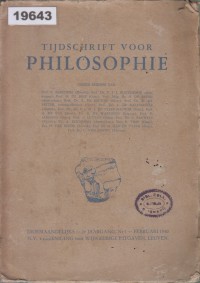Image of Tijdschrift voor Philosophie; Jurnal Filsafat