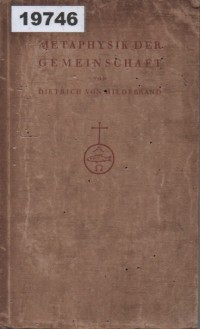 Image of Metaphysik der Gemeinschaft; Komunitas Metafisika