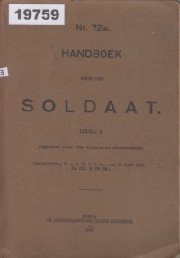 Image of Handboek voor den Soldaat Deel I; Buku Pegangan untuk Tentara Bagian I