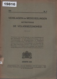 Image of Verslagen en Mededeelingen betreffende de Volksgezondheid; Laporan dan Keterangan Terkait Kesehatan Masyarakat