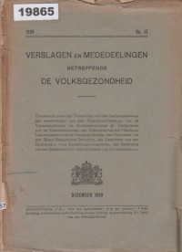 Image of Verslagen en mededeelingen betreffende de volksgezondheid; Laporan dan Pengumuman Terkait Kesehatan Masyarakat